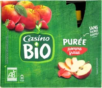 Purée de pomme et de fraise BIO, sans sucres ajoutés