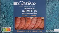 Queues de crevettes sauvages cuites surgelées