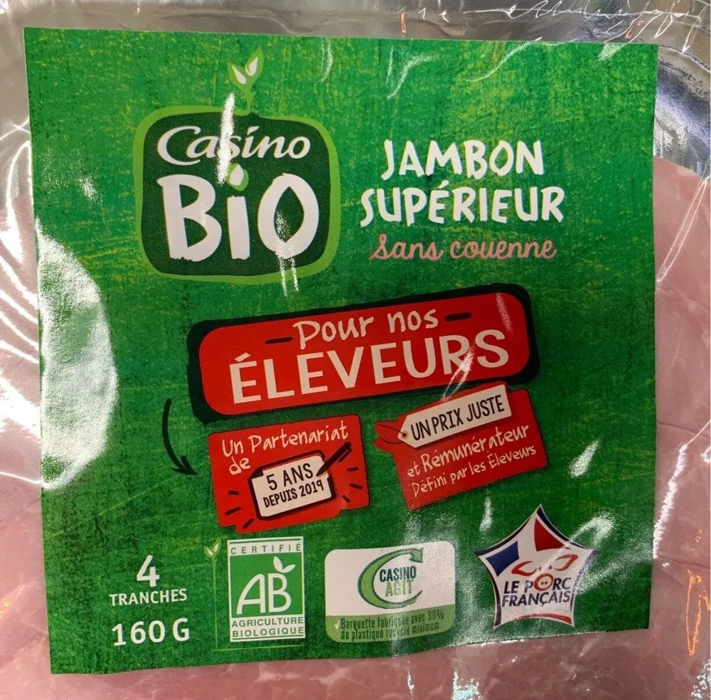 Jambon supérieur sans couenne BIO