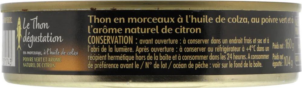 Le Thon dégustation en morceaux à l'huile de colza