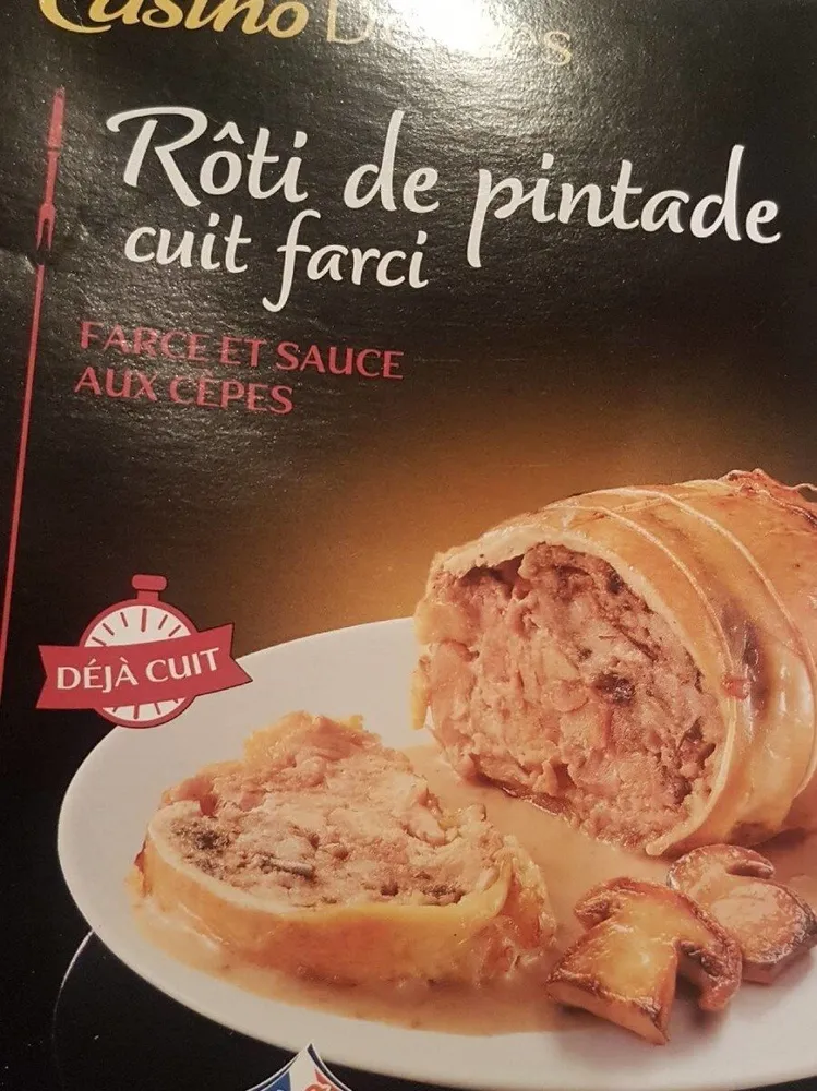 Rôti de pintade cuit farci
