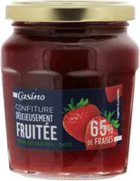 Confiture délicieusement fruitée 65% de Fraises moins de sucres