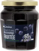 Confiture délicieusement fruitée 65% de Myrtilles moins de sucres