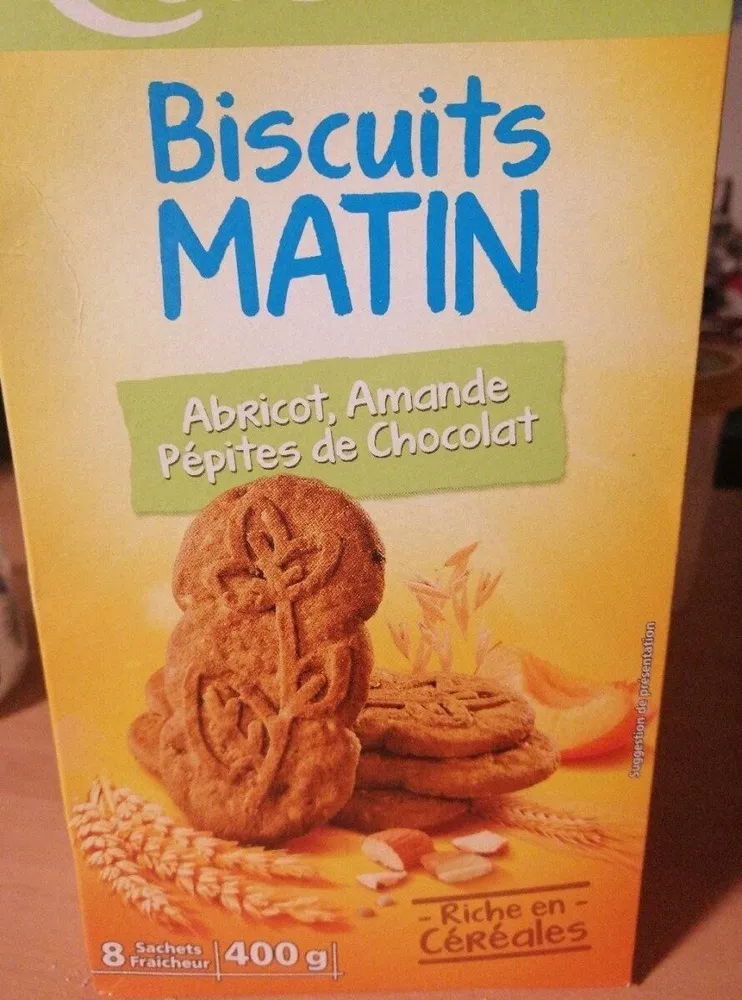 Biscuit matin abricot, amande, pépite de chocolat