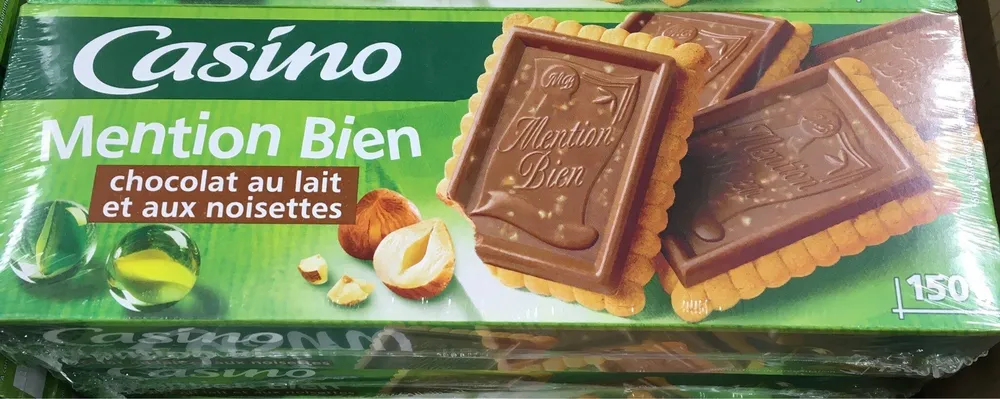 Mention bien chocolat au lait et noisettes