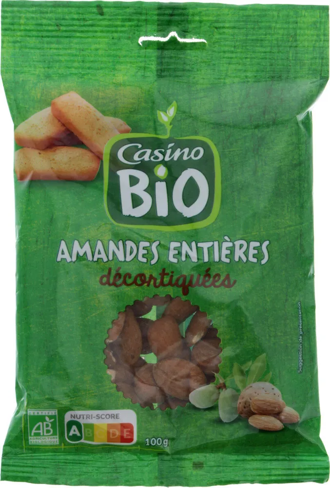 Amandes décortiquées issues de l'agriculture biologique