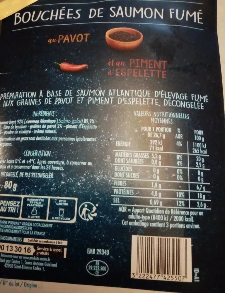 Bouchées de Saumon fumé