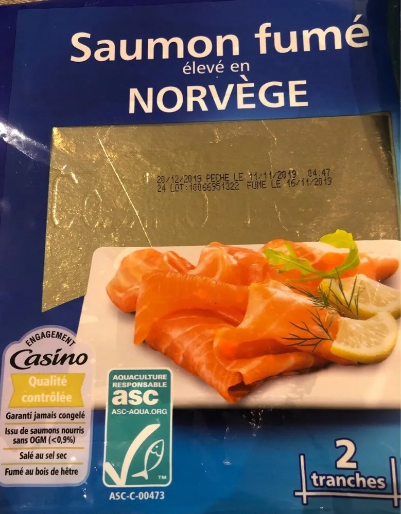 saumon fumé élevé en Norvège ASC