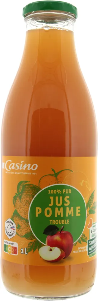 Jus de pomme trouble zéro résidu de pesticide