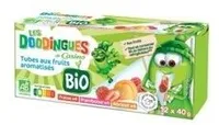 Tubes de fromage blanc bio aux fruits : fraise, framboise, abricot