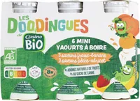 Yaourt à boire saveurs banane/fraise ou abricot/pêche BIO