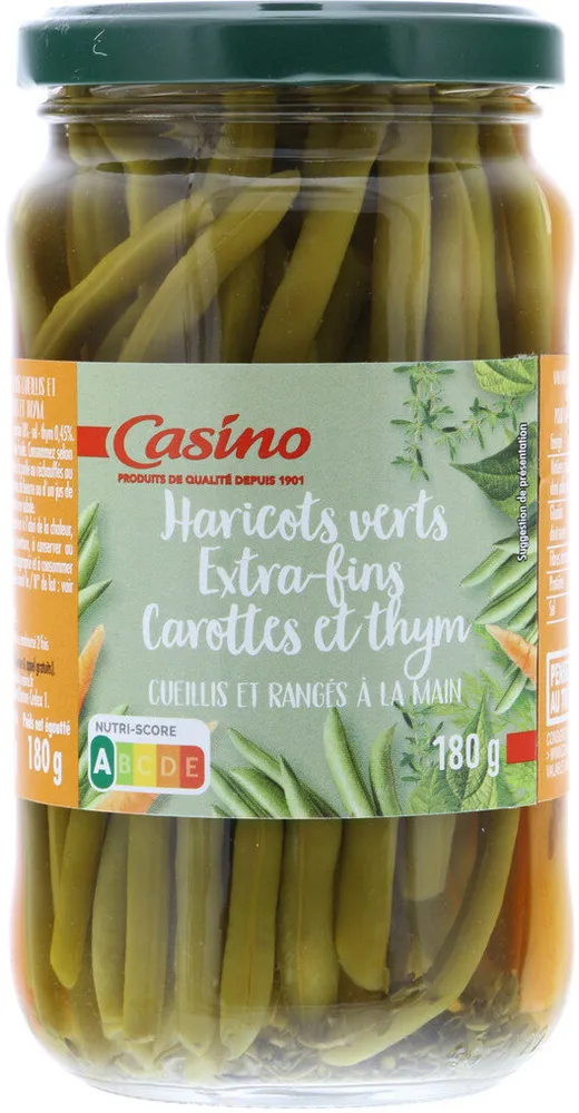 Haricots vert extra fins carottes et thym