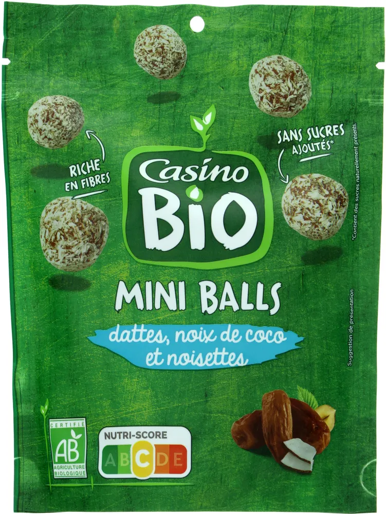 Mini boules de fruits Bio séchés Dattesnoisettesnoix de coco
