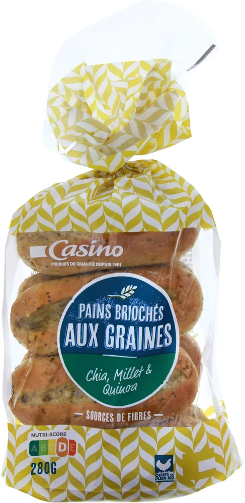 Pains briochés aux graines chia, millet & quinoa