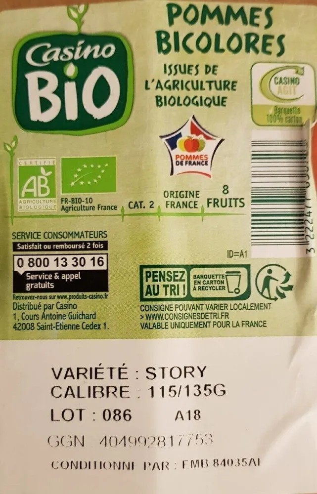 Pommes bicolores