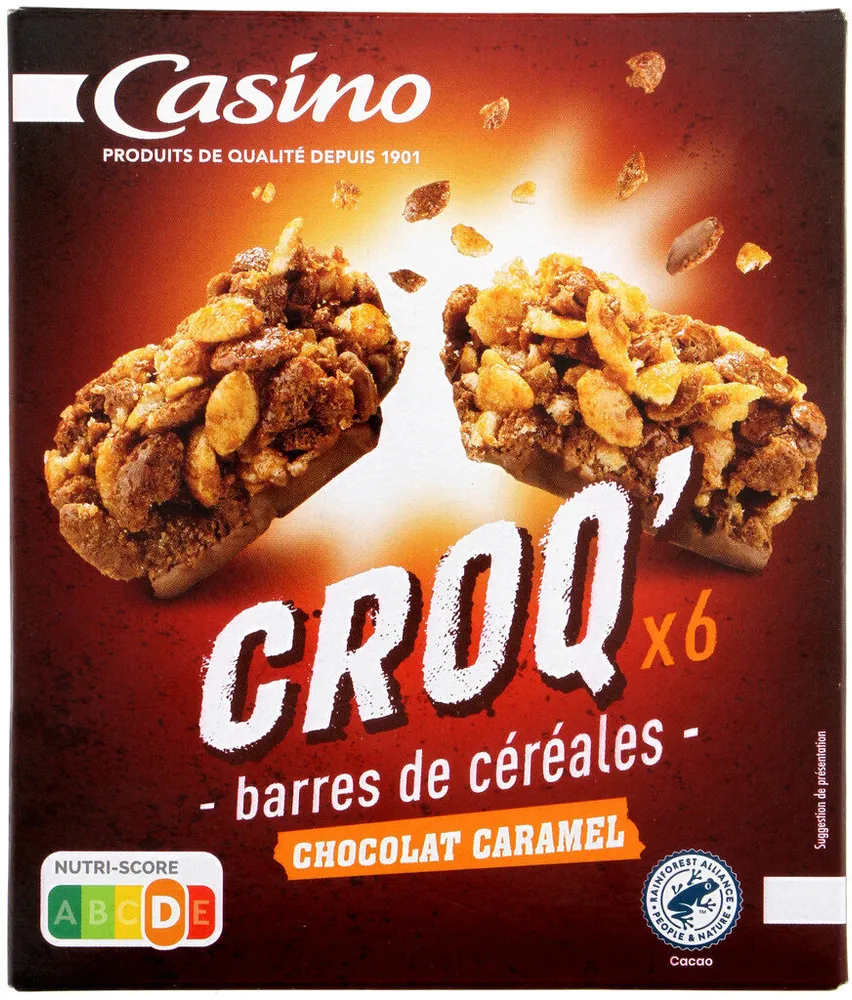 Barres céréales chocolat caramel