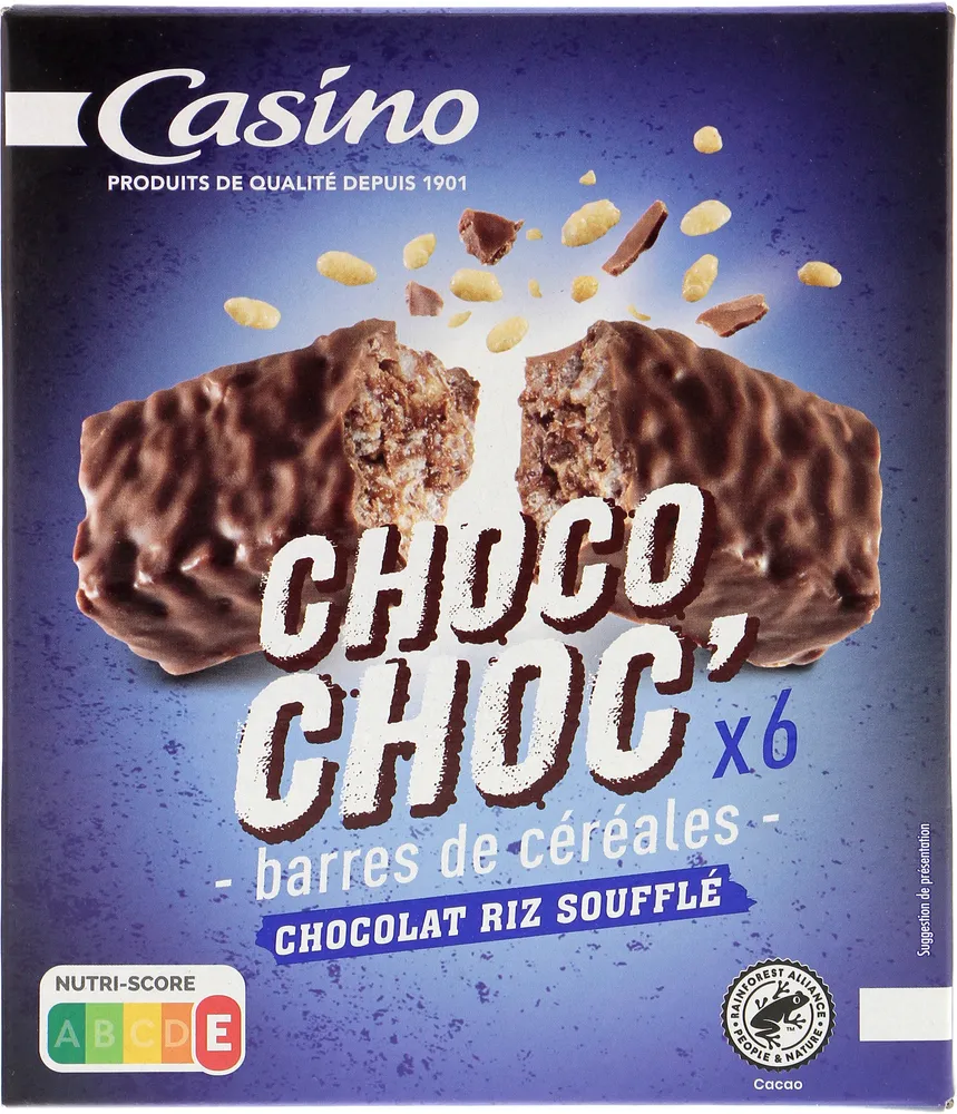 Barres de céréales chocolat riz roufflé