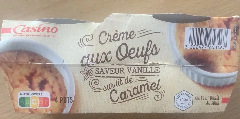 Crème aux oeufs saveur vanille sur lit de caramel