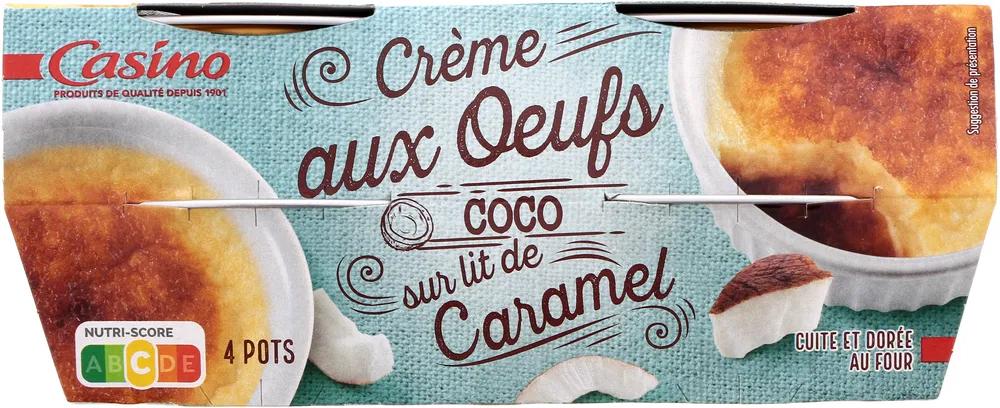 Crème aux œufs coco sur lit de caramel