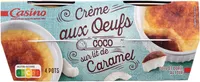 Crème aux œufs coco sur lit de caramel