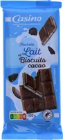 Chocolat au lait fourrage lait et éclats de biscuits cacao
