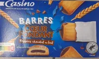 Barres coeur fondant nappées chocolat au lait