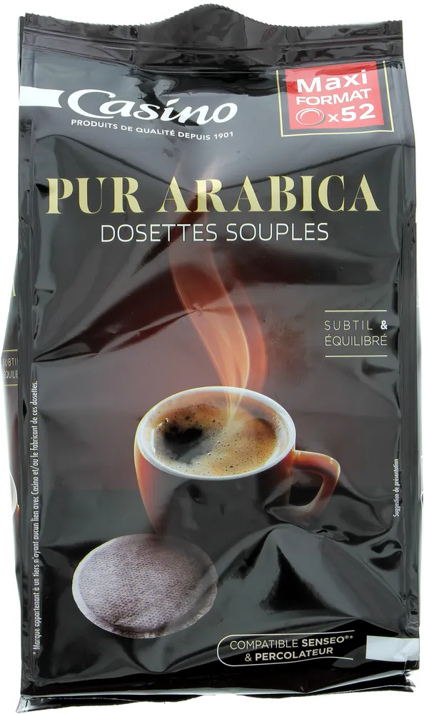 Café moulu pur Arabica x52 dosettes
