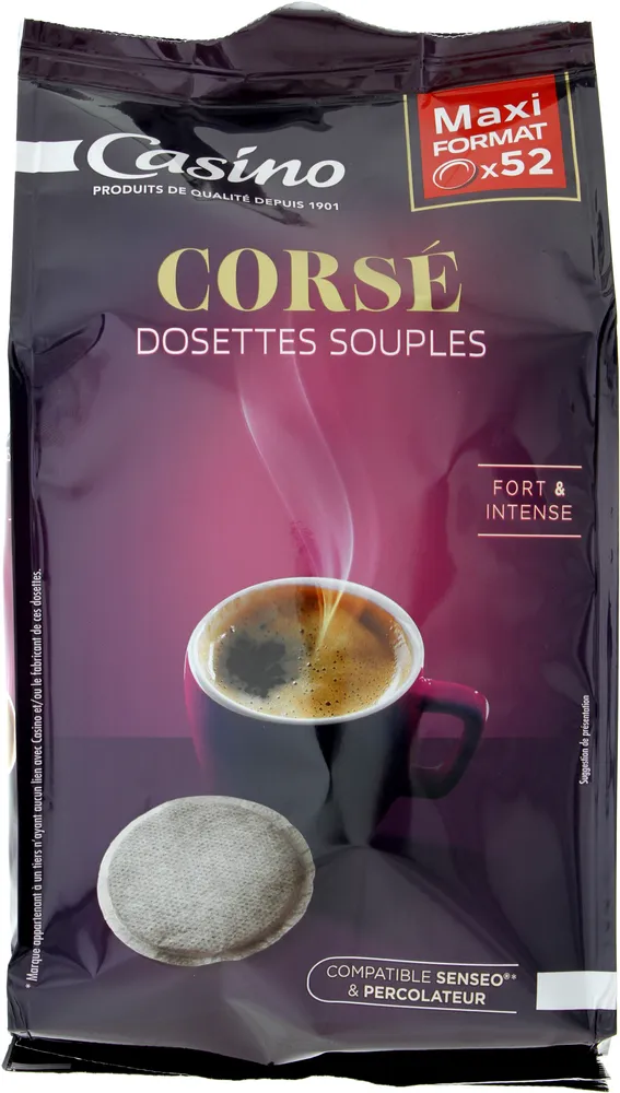 Café moulu pur Arabica corsé x36 dosettes