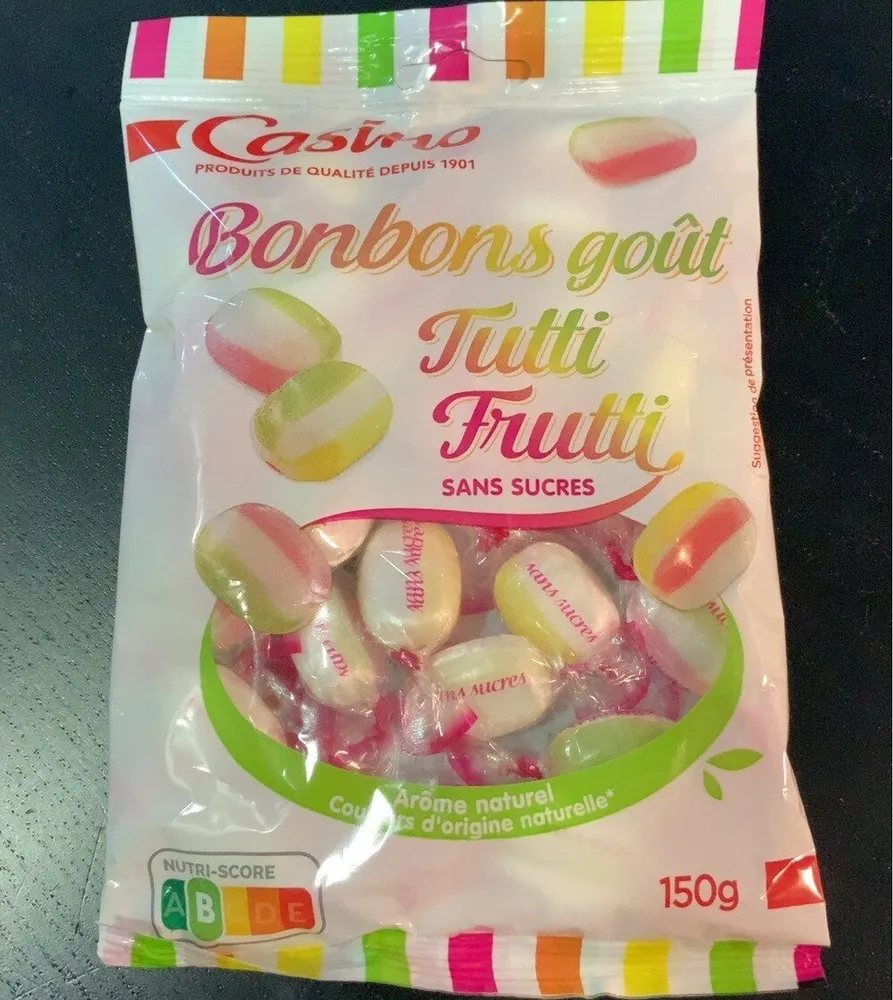 Bonbons goût Tutti Frutti sans sucres