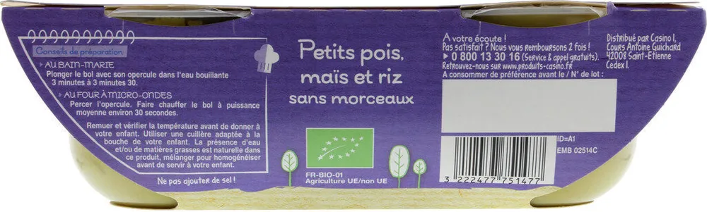 Repas du soir bébé