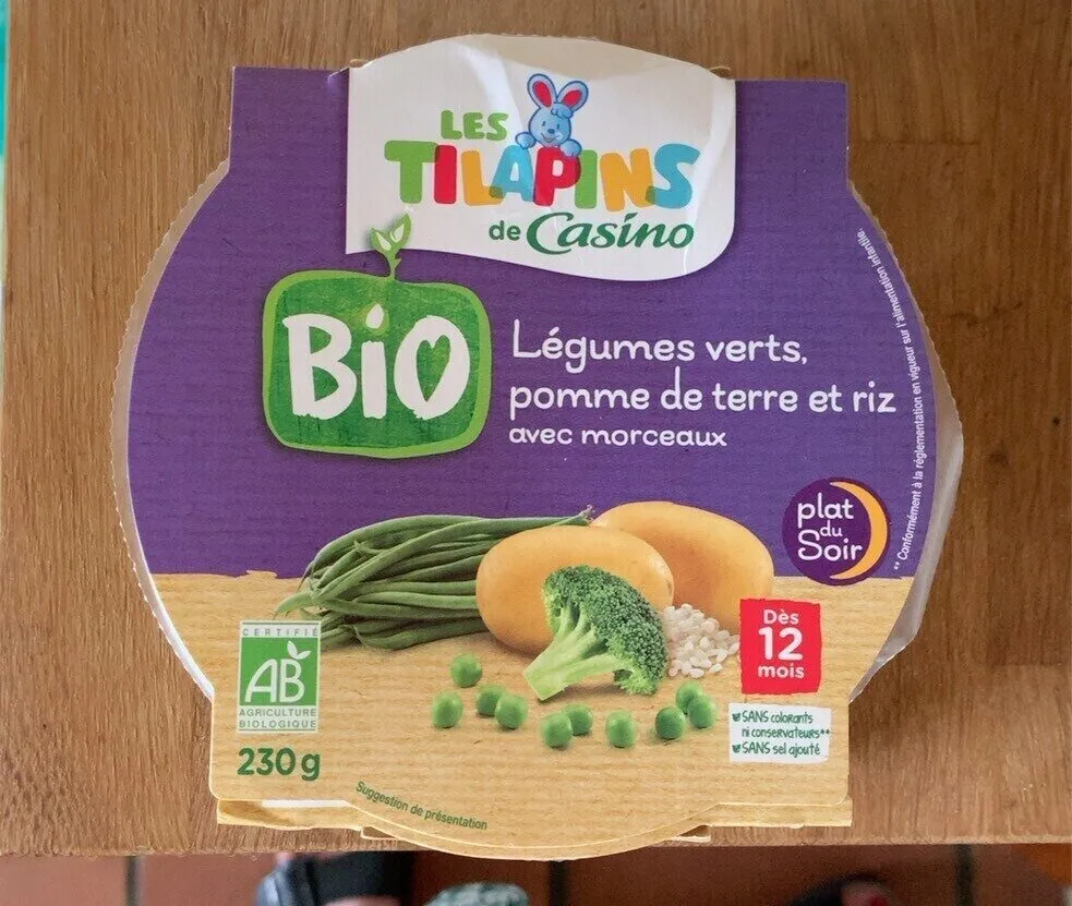 Repas bebe Legumes verts, pomme de terre et riz
