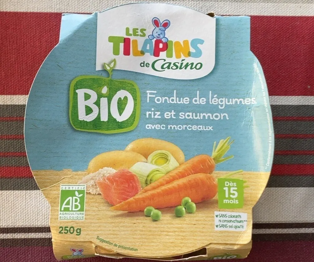 Fondue de légumes riz et saumon