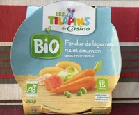 Fondue de légumes riz et saumon