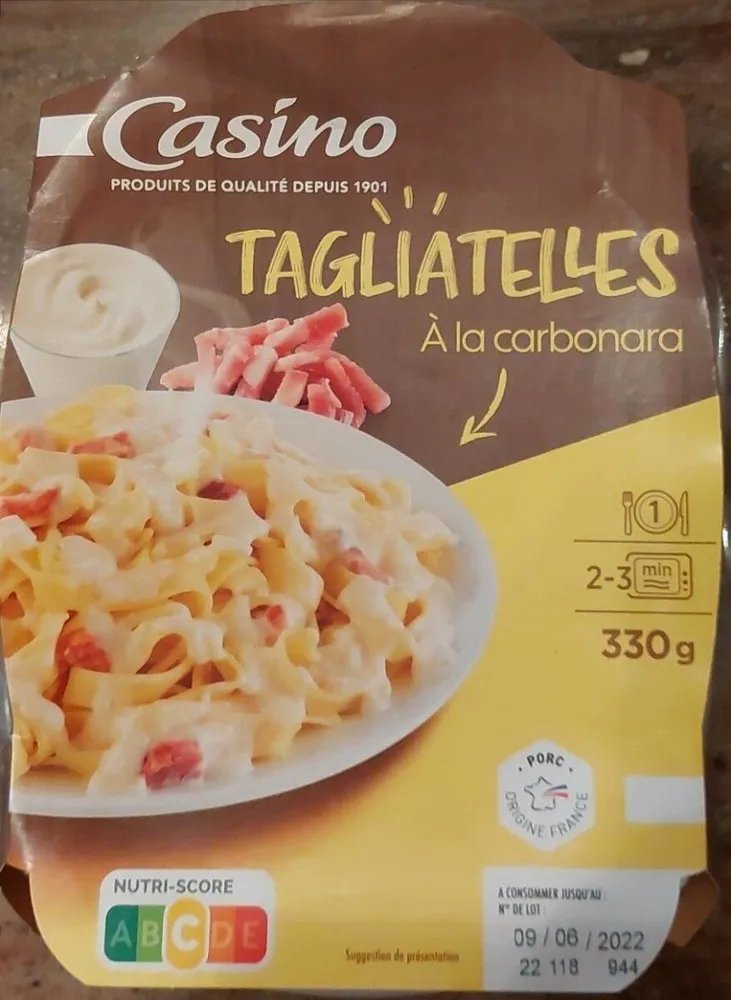 Tagliatelles à la carbonara