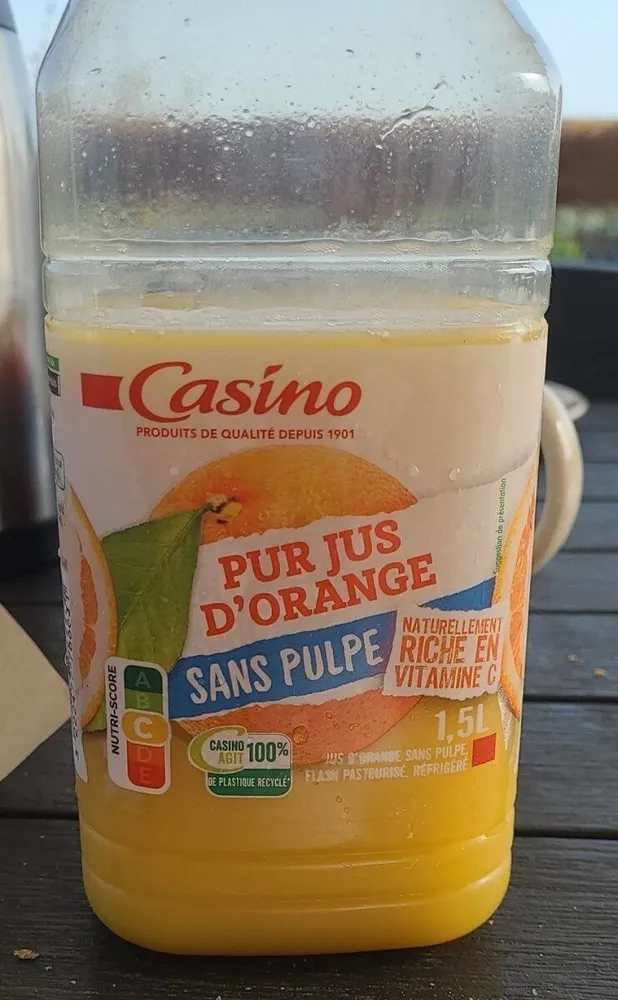 Pur jus d'orange sans pulpe