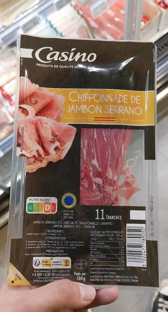 Chiffonnade de jambon soprano
