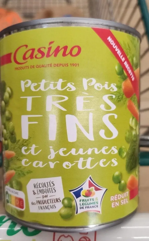 Petits pois très fins et jeunes carottes