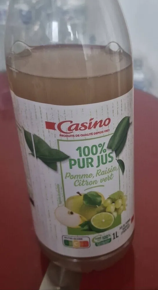 Jus pur pomme raisin citron vert