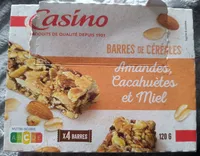 Barres de céréales amandes cacahuètes et miel