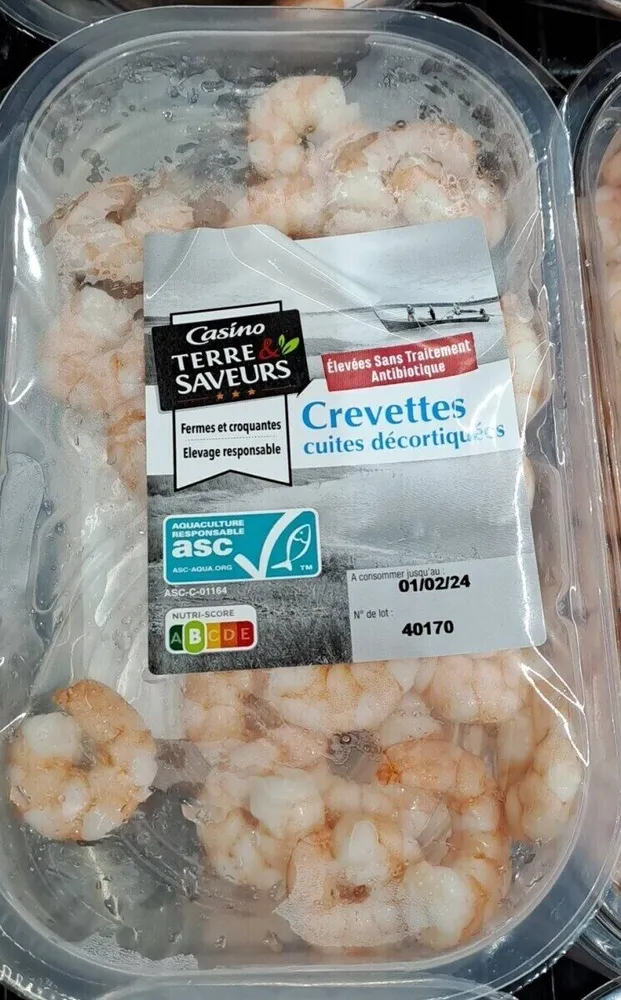 Crevette cuite décortiquées terre saveur