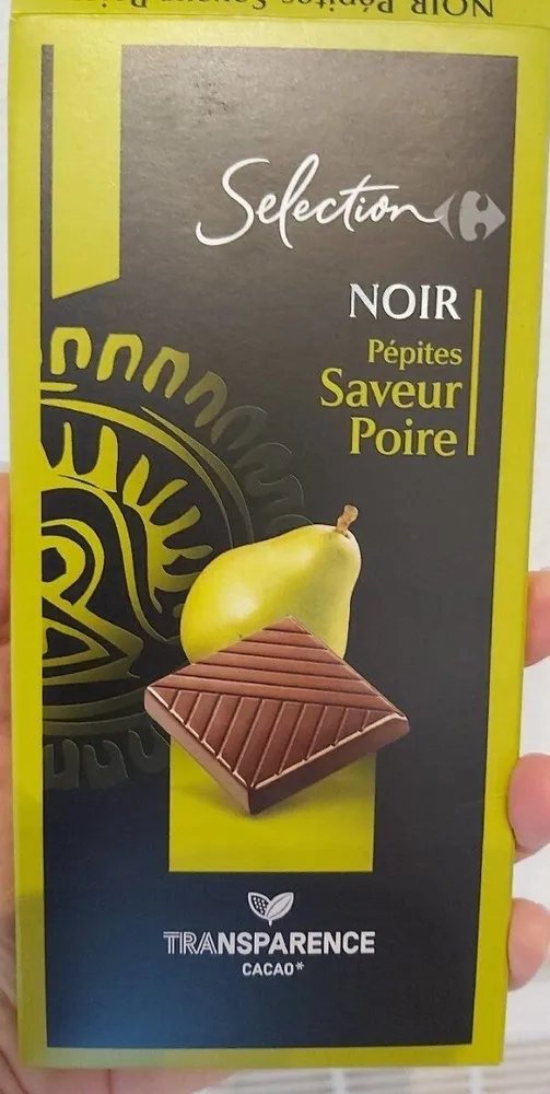 Chocolat noir pépites saveur poire