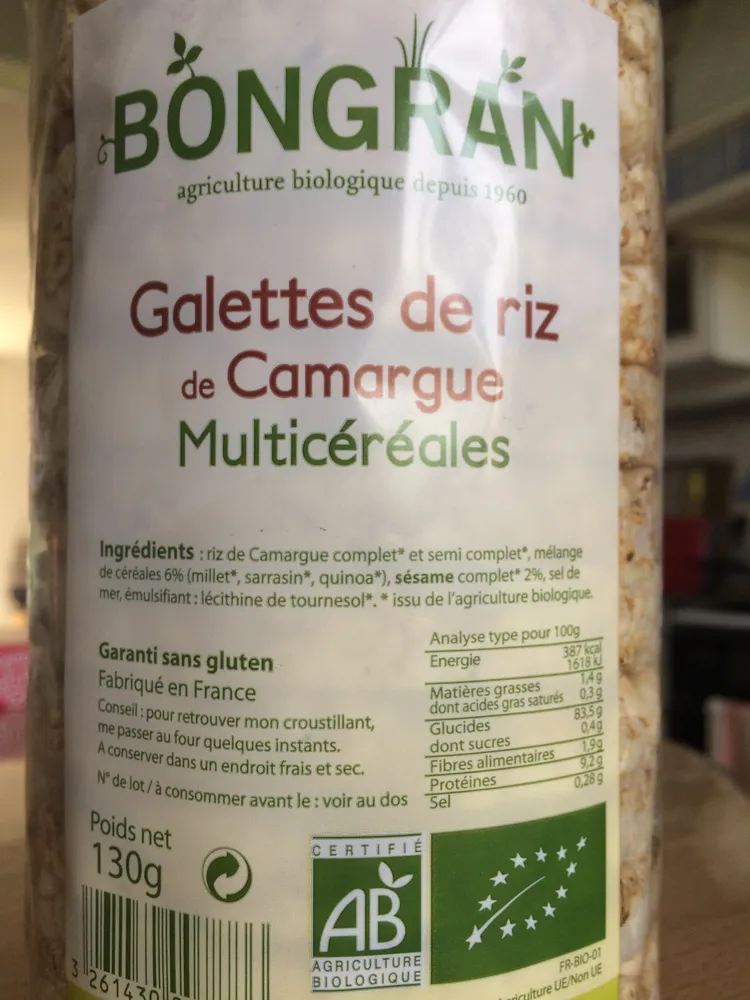 Galettes de riz de Camargue Multicéréales