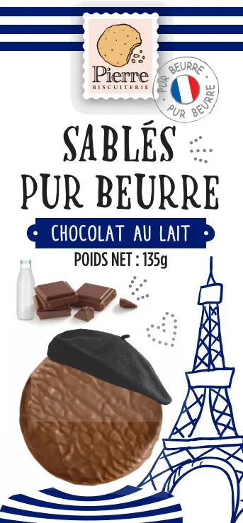 Sablés pur beurre enrobés de chocolat au lait