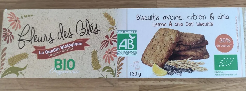 Biscuits avoine, citron & chia