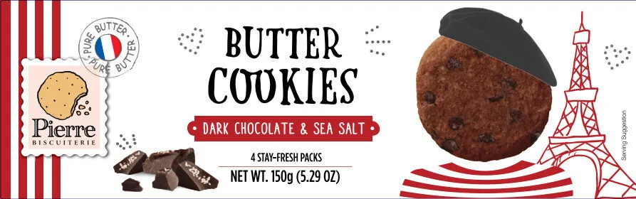 Cookies pur beurre Chocolat noir & sel marin