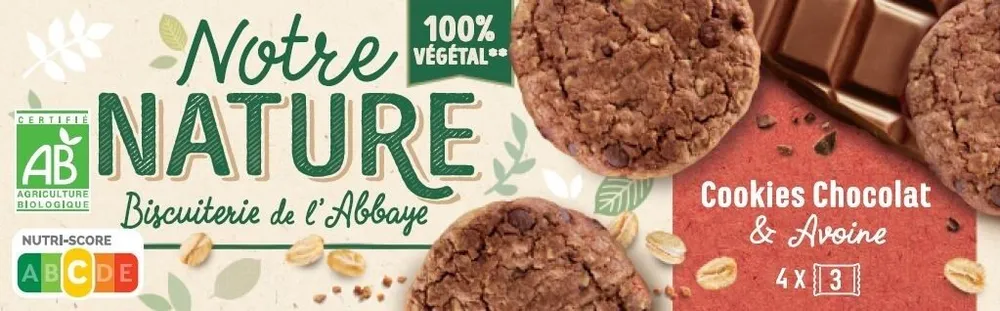 Notre Nature Cookies Chocolat et Avoine