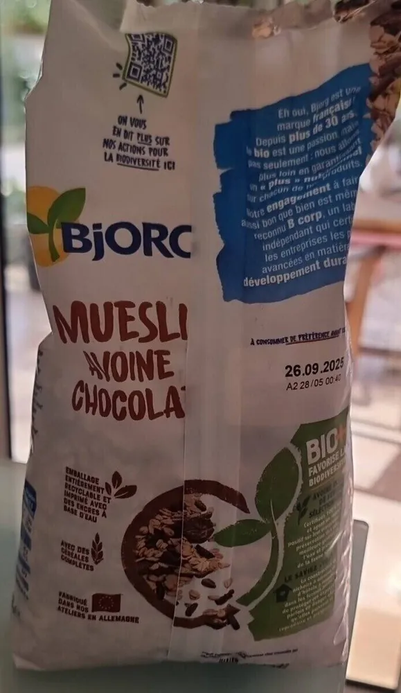 Muesli avoine chocolat