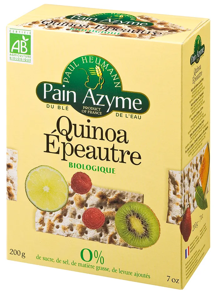 Pain Azyme Quinoa Epeautre biologique Paul Heumann