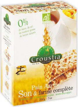 Pain Azyme CROUSTIA Son&Farine Complète Paul Heumann