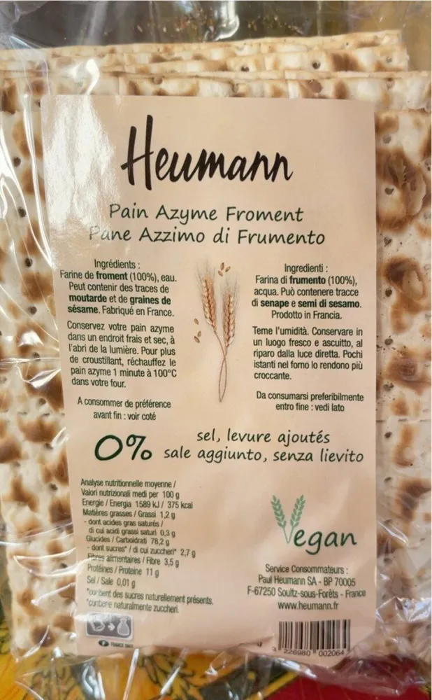Pane azimo di frumento